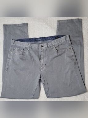 Calvin Klein Jeans Mens 36x32 Gray Slim Straight Stretch Denim Pants W36 L32